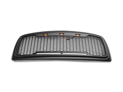 RedRock Baja Upper Replacement Grille with LED Lighting; Matte Black (02-05 RAM 1500)