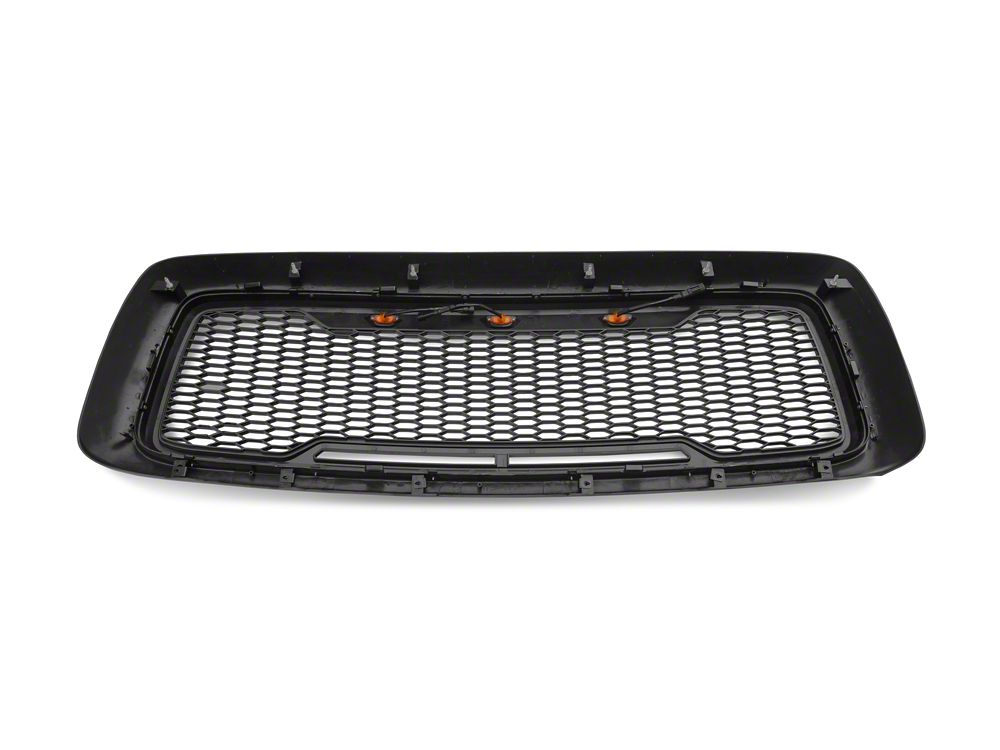 RedRock Baja Upper Replacement Grille with LED Lighting; Matte Black (02-05 RAM 1500)