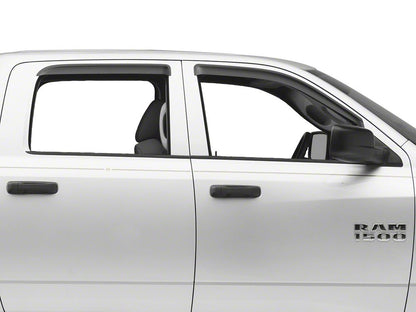 RedRock Window Deflectors; Front and Rear; Smoked (09-18 RAM 1500 Crew Cab)