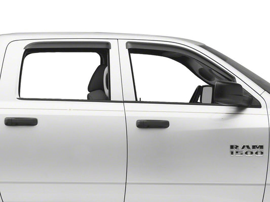 RedRock Window Deflectors; Front and Rear; Smoked (09-18 RAM 1500 Crew Cab)