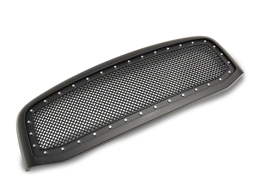 RedRock Mesh Upper Replacement Grille with Rivets; Matte Black (06-08 RAM 1500)