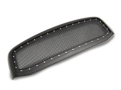 RedRock Mesh Upper Replacement Grille with Rivets; Matte Black (06-08 RAM 1500)