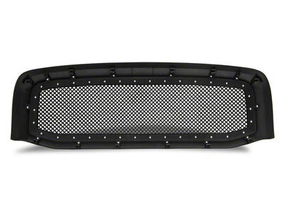 RedRock Mesh Upper Replacement Grille with Rivets; Matte Black (06-08 RAM 1500)