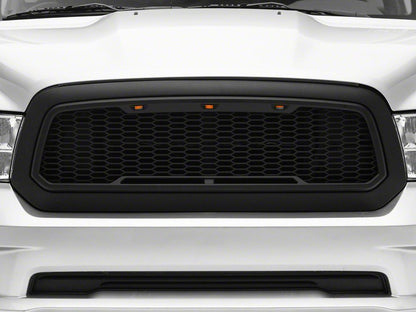 RedRock Baja Upper Replacement Grille; Matte Black (13-18 RAM 1500, Excluding Rebel)