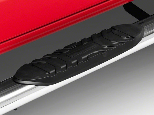 RedRock 5-Inch Oval Bent End Side Step Bars; Stainless Steel (19-25 RAM 1500 Crew Cab)