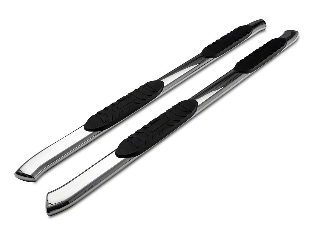 RedRock 5-Inch Oval Bent End Side Step Bars; Stainless Steel (19-25 RAM 1500 Crew Cab)