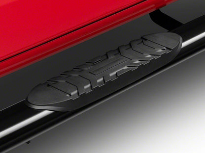 RedRock 5-Inch Oval Bent End Side Step Bars; Black (19-25 RAM 1500 Crew Cab)