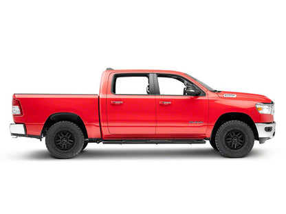 RedRock 5-Inch Oval Bent End Side Step Bars; Black (19-25 RAM 1500 Crew Cab)
