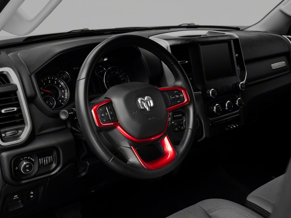 RedRock Steering Wheel Trim; Red (19-25 RAM 1500)