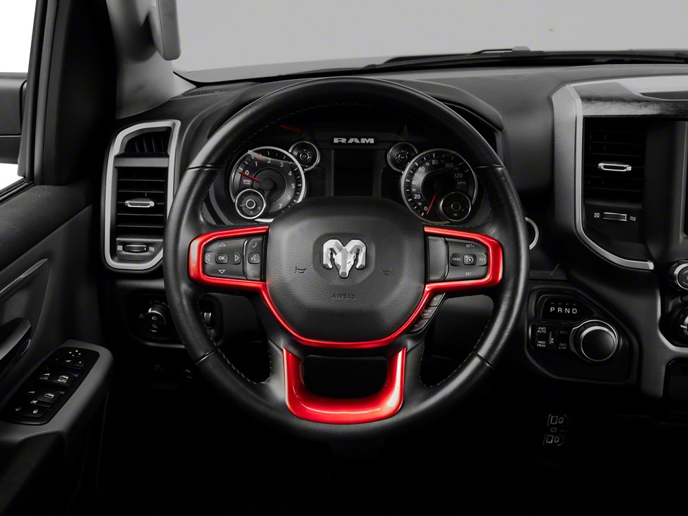 RedRock Steering Wheel Trim; Red (19-25 RAM 1500)