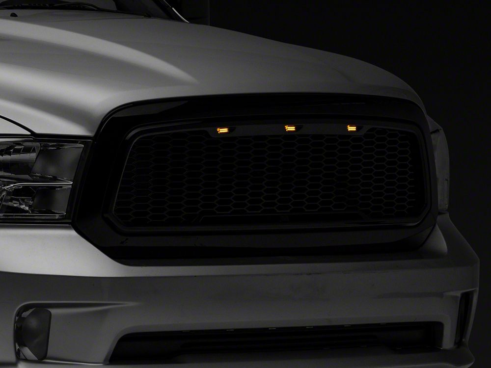 RedRock Baja Upper Replacement Grille; Gloss Black (13-18 RAM 1500, Excluding Rebel)