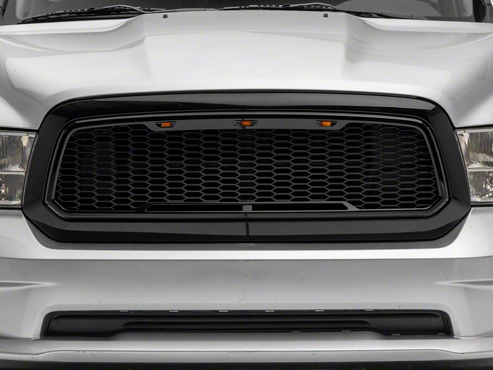 RedRock Baja Upper Replacement Grille; Gloss Black (13-18 RAM 1500, Excluding Rebel)