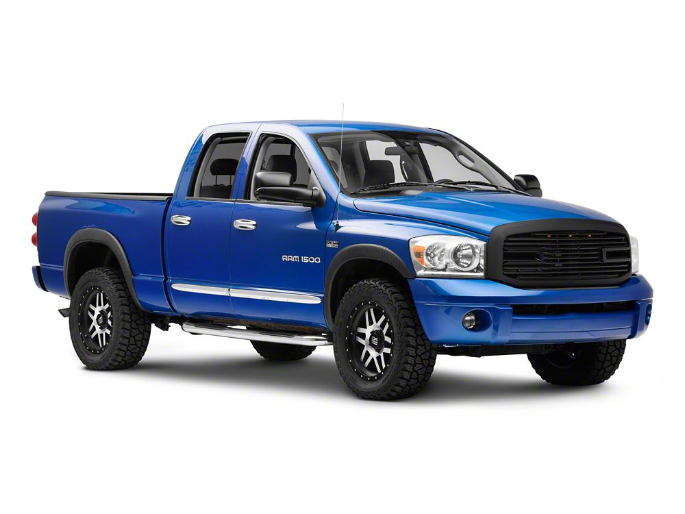 RedRock Boss Upper Replacement Grille with LED DRL; Matte Black (06-08 RAM 1500)