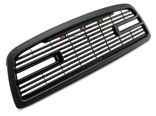 RedRock Boss Upper Replacement Grille with LED DRL; Matte Black (09-12 RAM 1500)