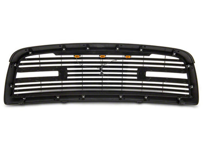 RedRock Boss Upper Replacement Grille with LED DRL; Matte Black (09-12 RAM 1500)