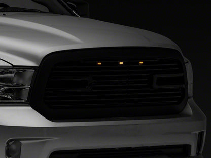 RedRock Boss Upper Replacement Grille with LED DRL; Matte Black (13-18 RAM 1500, Excluding Rebel)
