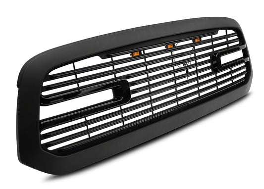 RedRock Boss Upper Replacement Grille with LED DRL; Matte Black (13-18 RAM 1500, Excluding Rebel)