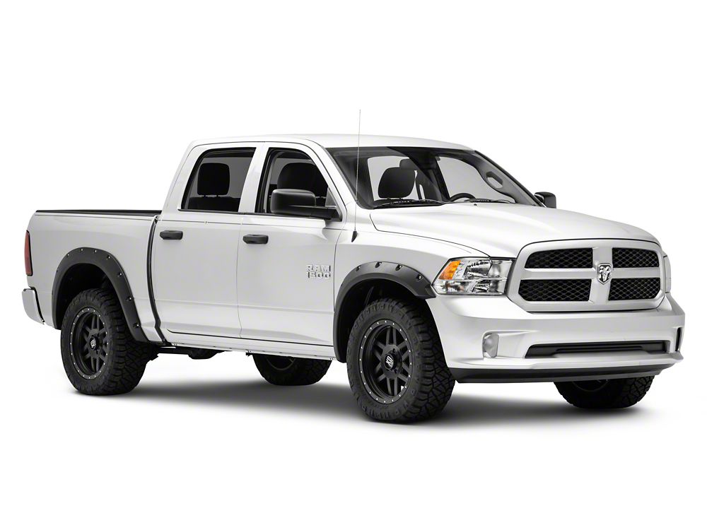RedRock Pocket Style Fender Flares; Smooth Black (09-18 RAM 1500, Excluding Rebel)