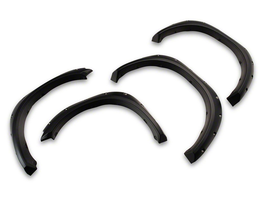 RedRock Pocket Style Fender Flares; Smooth Black (09-18 RAM