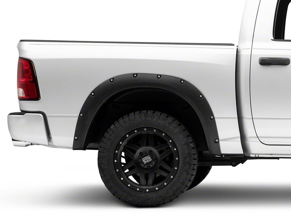 RedRock Pocket Style Fender Flares; Smooth Black (09-18 RAM 1500, Excluding Rebel)