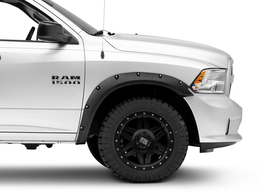 RedRock Pocket Style Fender Flares; Smooth Black (09-18 RAM 1500, Excluding Rebel)