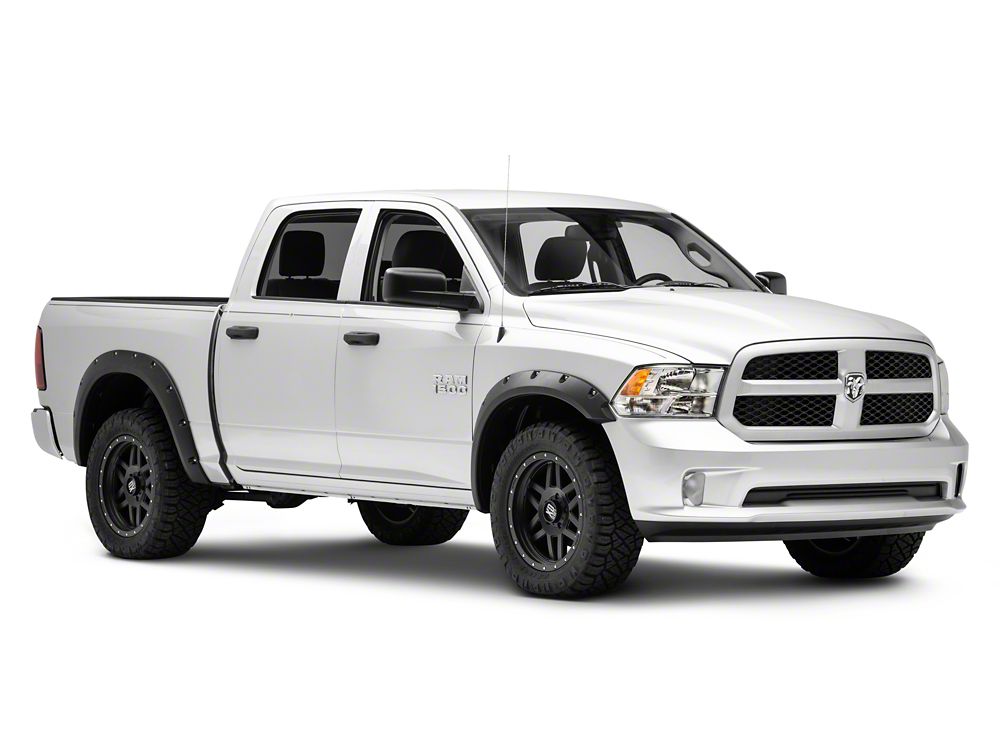 RedRock Pocket Style Fender Flares; Textured Black (09-18 RAM 1500, Excluding Rebel)