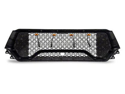 RedRock Rebel Style Upper Replacement Grille with LED DRL; Matte Black (19-24 RAM 1500 Big Horn, Laramie, Lone Star, Tradesman, Excluding Classic)