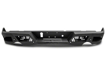 RAM Licensed by RedRock Extreme HD Rear Bumper with RAM Logo; Textured Black (09-18 RAM 1500)