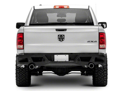 RAM Licensed by RedRock Extreme HD Rear Bumper with RAM Logo; Textured Black (09-18 RAM 1500)