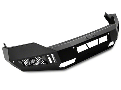 RAM Licensed by RedRock Extreme HD Front Bumper with LED Fog Lights and RAM Logo; Textured Black (13-18 RAM 1500, Excluding Rebel)
