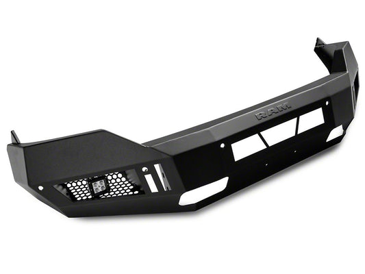 RAM Licensed by RedRock Extreme HD Front Bumper with LED Fog Lights and RAM Logo; Textured Black (13-18 RAM 1500, Excluding Rebel)