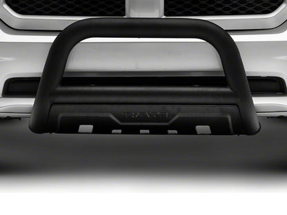 RAM Licensed by RedRock 3.50-Inch Oval Bull Bar with Skid Plate and Ram Logo; Black (09-18 RAM 1500, Excluding Rebel)