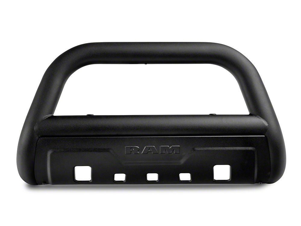 RAM Licensed by RedRock 3.50-Inch Oval Bull Bar with Skid Plate and Ram Logo; Black (09-18 RAM 1500, Excluding Rebel)