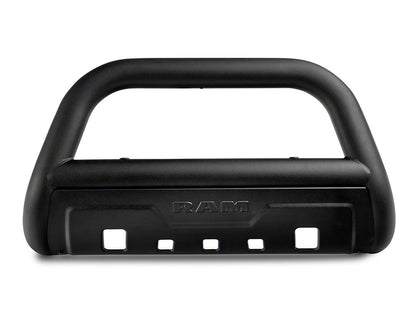 RAM Licensed by RedRock 3.50-Inch Oval Bull Bar with Skid Plate and Ram Logo; Black (09-18 RAM 1500, Excluding Rebel)