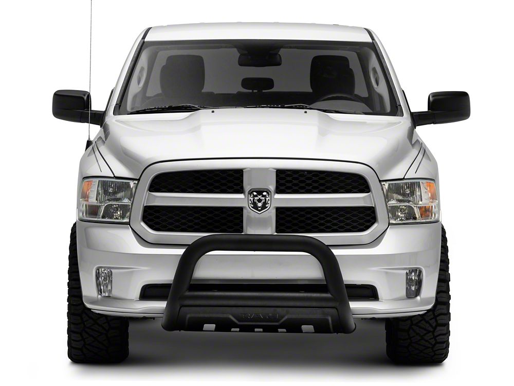 RAM Licensed by RedRock 3.50-Inch Oval Bull Bar with Skid Plate and Ram Logo; Black (09-18 RAM 1500, Excluding Rebel)