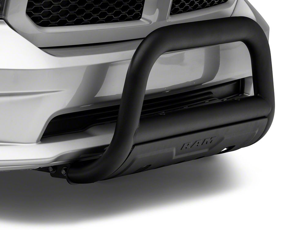 RAM Licensed by RedRock 3.50-Inch Oval Bull Bar with Skid Plate and Ram Logo; Black (09-18 RAM 1500, Excluding Rebel)