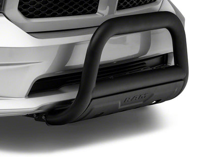 RAM Licensed by RedRock 3.50-Inch Oval Bull Bar with Skid Plate and Ram Logo; Black (09-18 RAM 1500, Excluding Rebel)