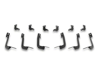 RAM Licensed by RedRock 5-Inch Oval Bent End Side Step Bars with Ram Logo; Textured Black (09-18 RAM 1500 Crew Cab)