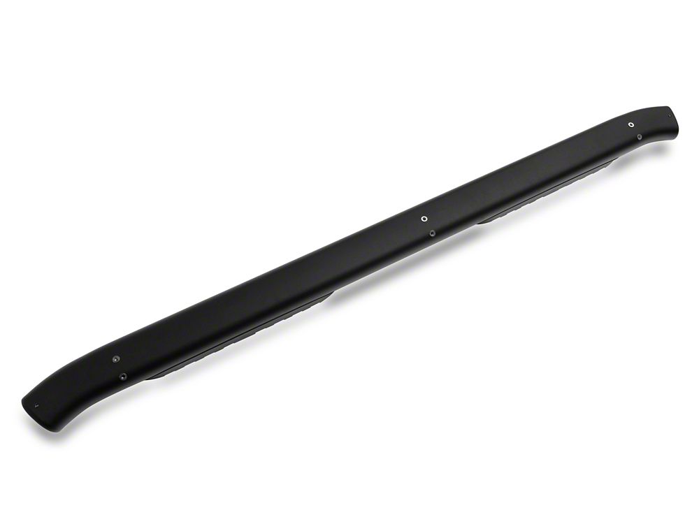 RAM Licensed by RedRock 5-Inch Oval Bent End Side Step Bars with Ram Logo; Textured Black (09-18 RAM 1500 Quad Cab)
