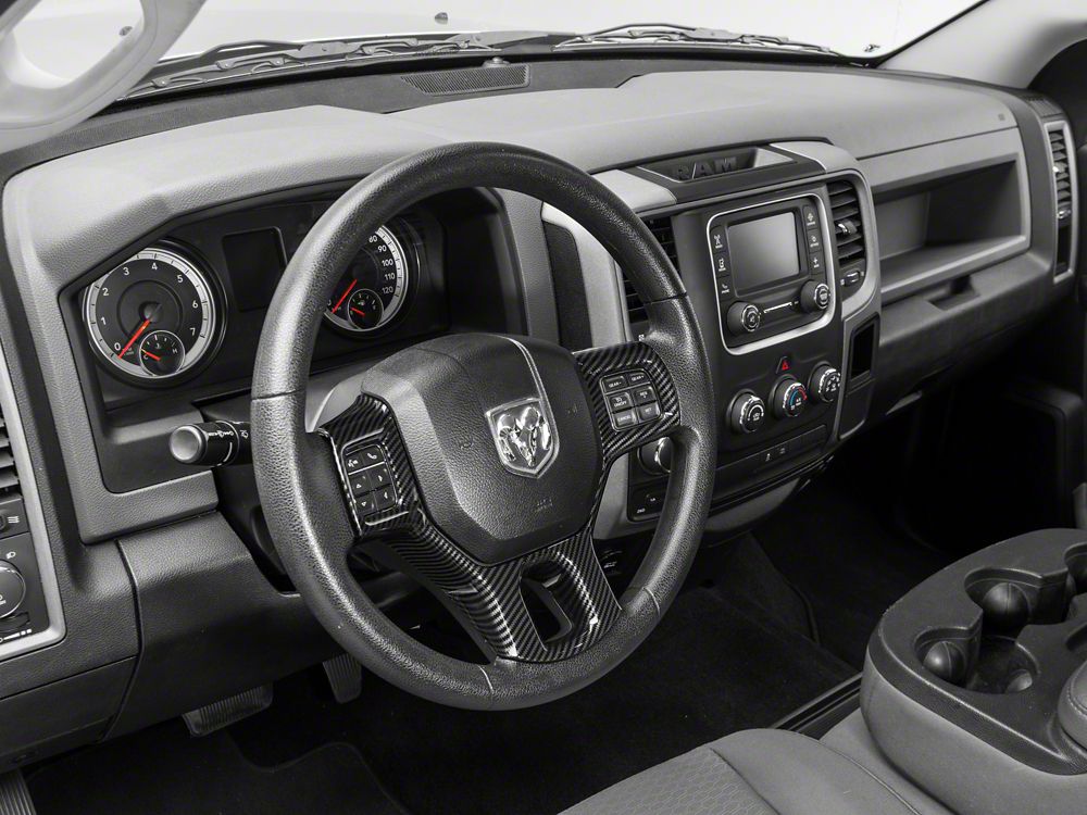 RedRock Steering Wheel Trim; Carbon Fiber (09-18 RAM 1500)
