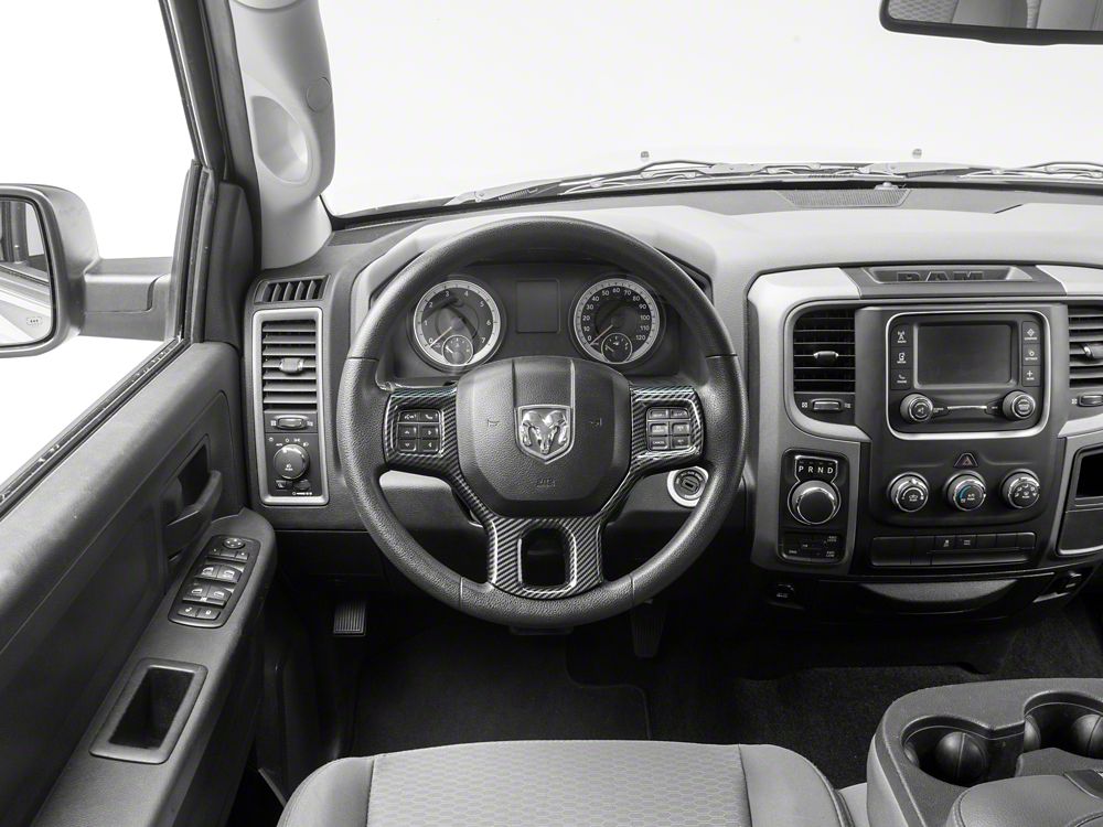 RedRock Steering Wheel Trim; Carbon Fiber (09-18 RAM 1500)