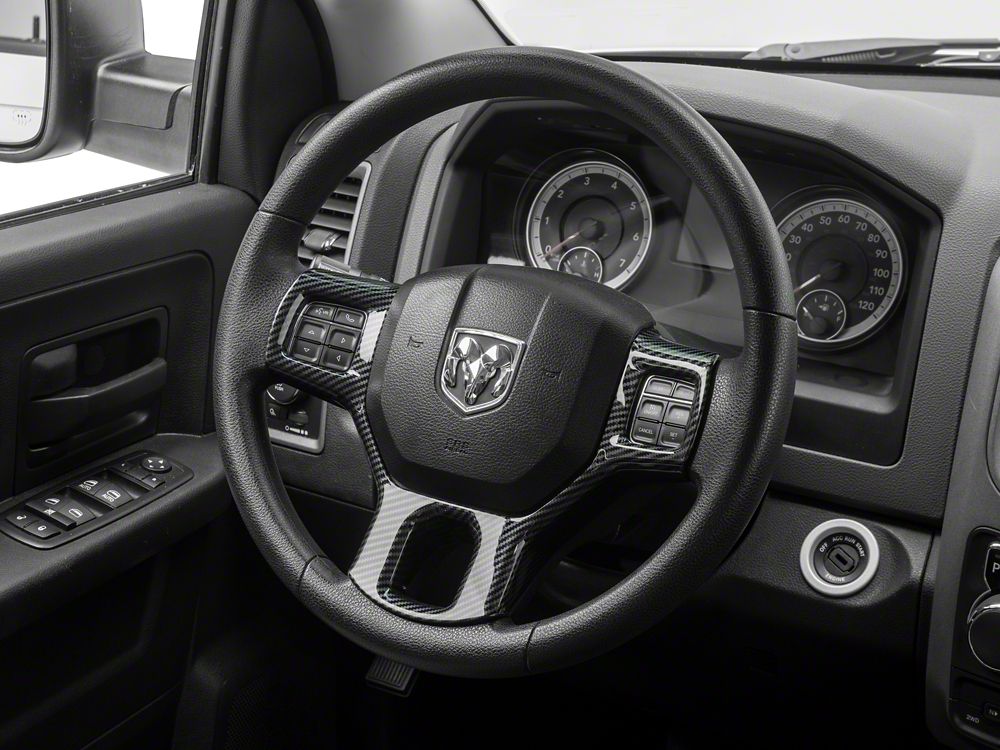 RedRock Steering Wheel Trim; Carbon Fiber (09-18 RAM 1500)