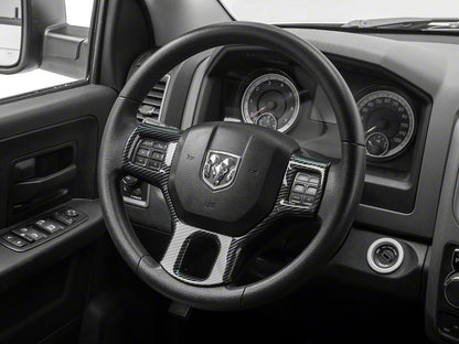 RedRock Steering Wheel Trim; Carbon Fiber (09-18 RAM 1500)