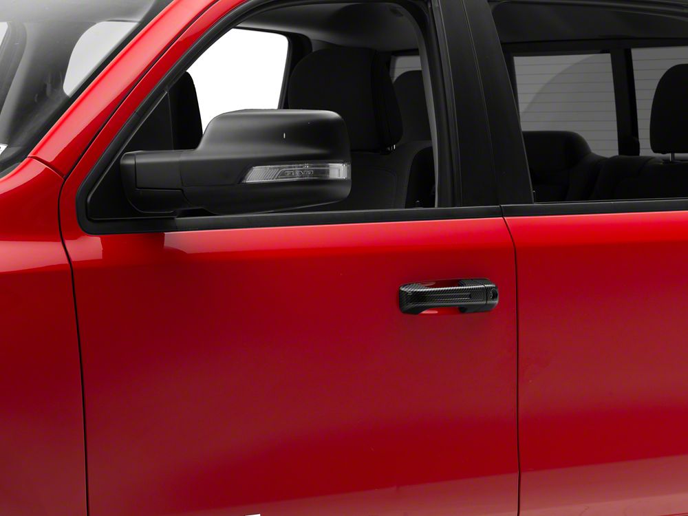 RedRock Door Handle Covers; Carbon Fiber (19-25 RAM 1500)