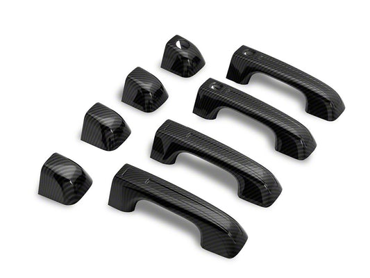 RedRock Door Handle Covers; Carbon Fiber (19-25 RAM 1500)