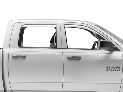RAM Licensed by RedRock Element Chrome Window Visors; Channel Mount; Front and Rear (09-18 RAM 1500 Crew Cab)