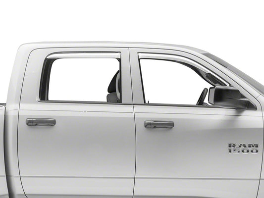 RAM Licensed by RedRock Element Chrome Window Visors; Channel Mount; Front and Rear (09-18 RAM 1500 Crew Cab)