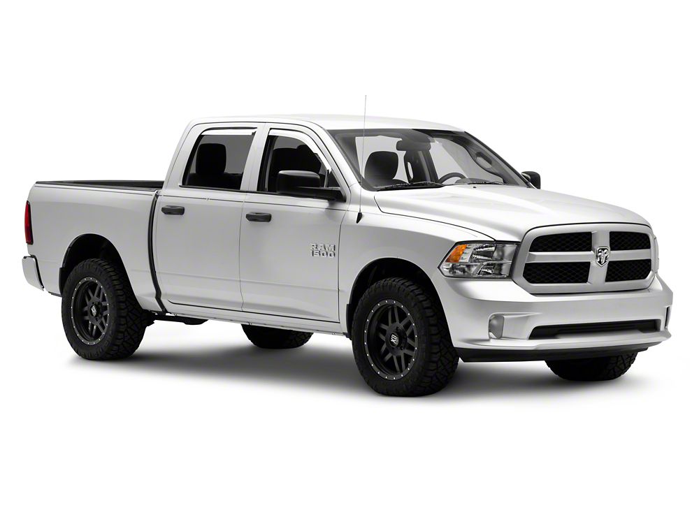 RAM Licensed by RedRock Element Chrome Window Visors; Channel Mount; Front and Rear (09-18 RAM 1500 Crew Cab)