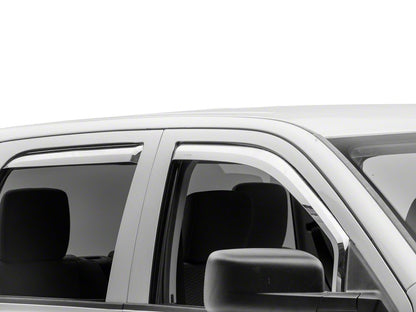 RAM Licensed by RedRock Element Chrome Window Visors; Channel Mount; Front and Rear (09-18 RAM 1500 Crew Cab)