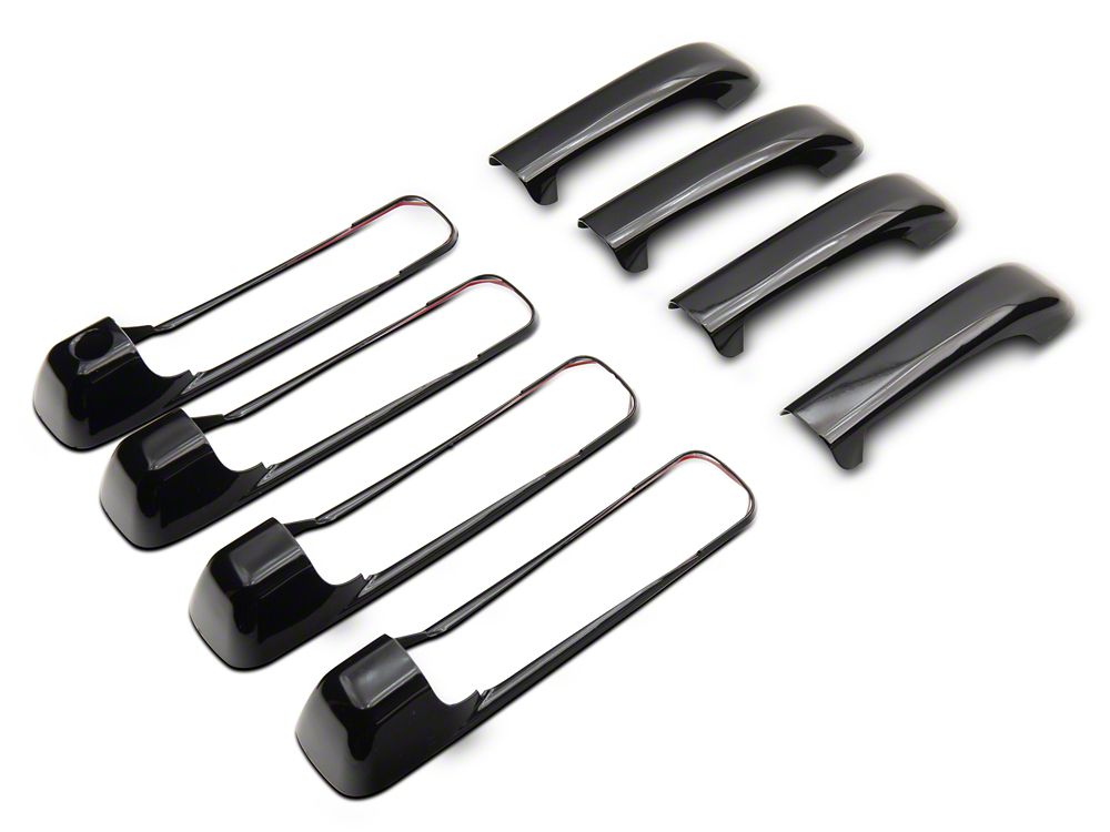 RedRock Door Handle Covers; Gloss Black (09-18 RAM 1500)